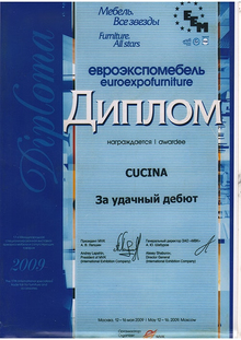 Диплом евроэкспомебель за удачный дебют 2009